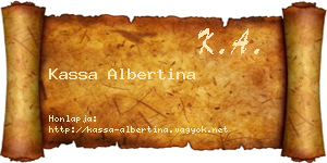 Kassa Albertina névjegykártya
